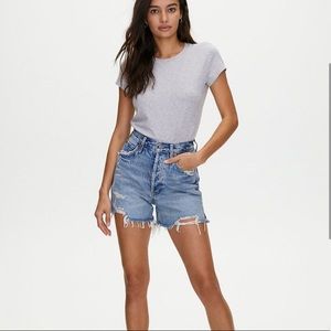 Agolde Blue High-Waisted Jean Shorts